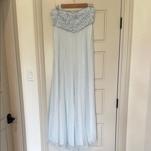 Free People Strapless Light Blue jumpsuit